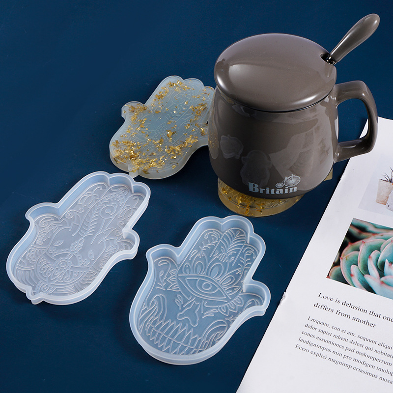 Resin Art Epoxy - 1 sztuk DIY Coaster ręka fatimy
