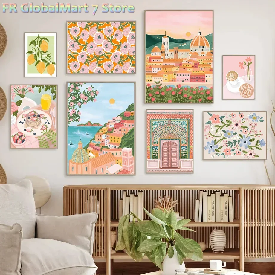 Resin Art Flower - 1 szt. Obraz diamentowy Santorini Cytryna