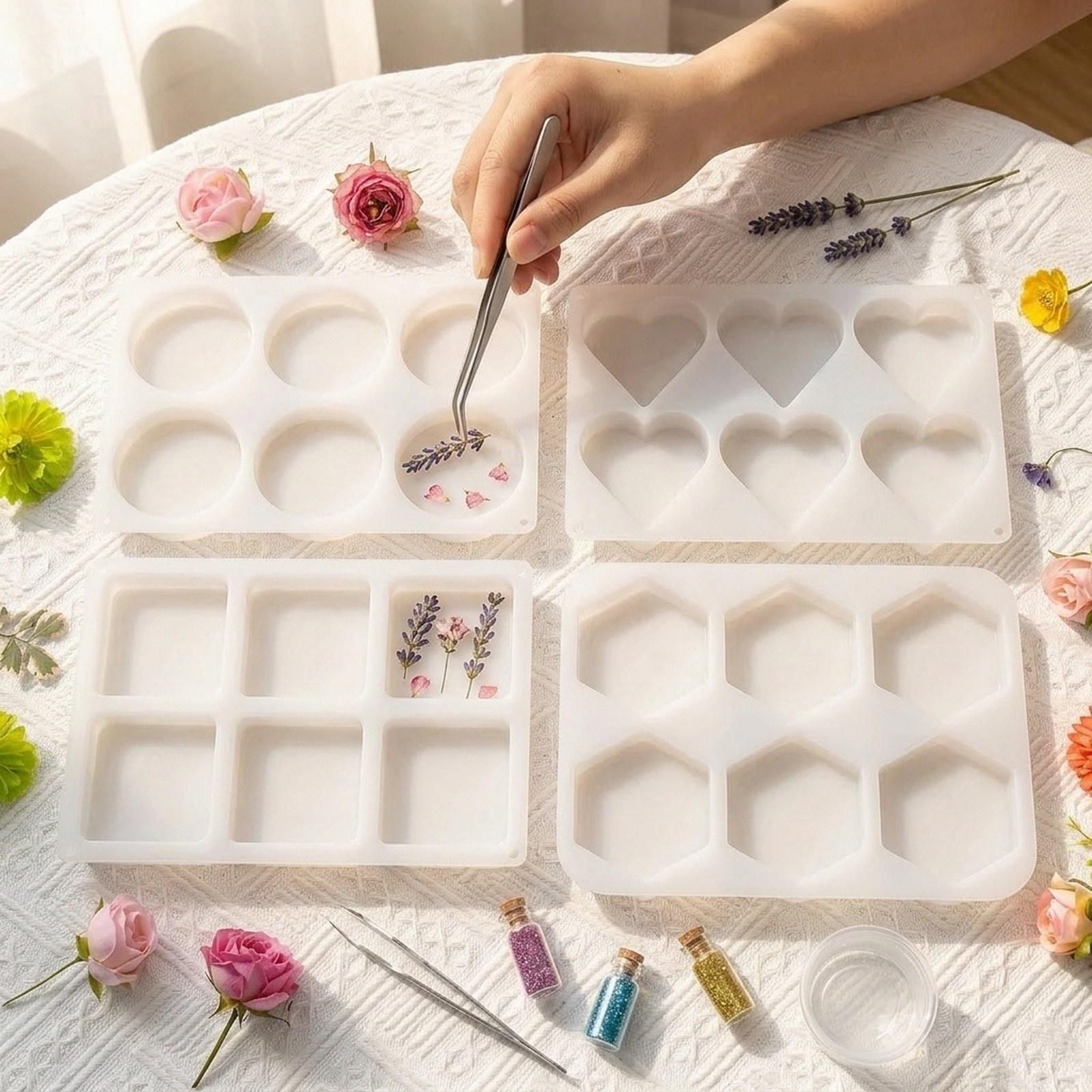 Resin Art Coasters - 4 szt. Głębokie formy do żywicy