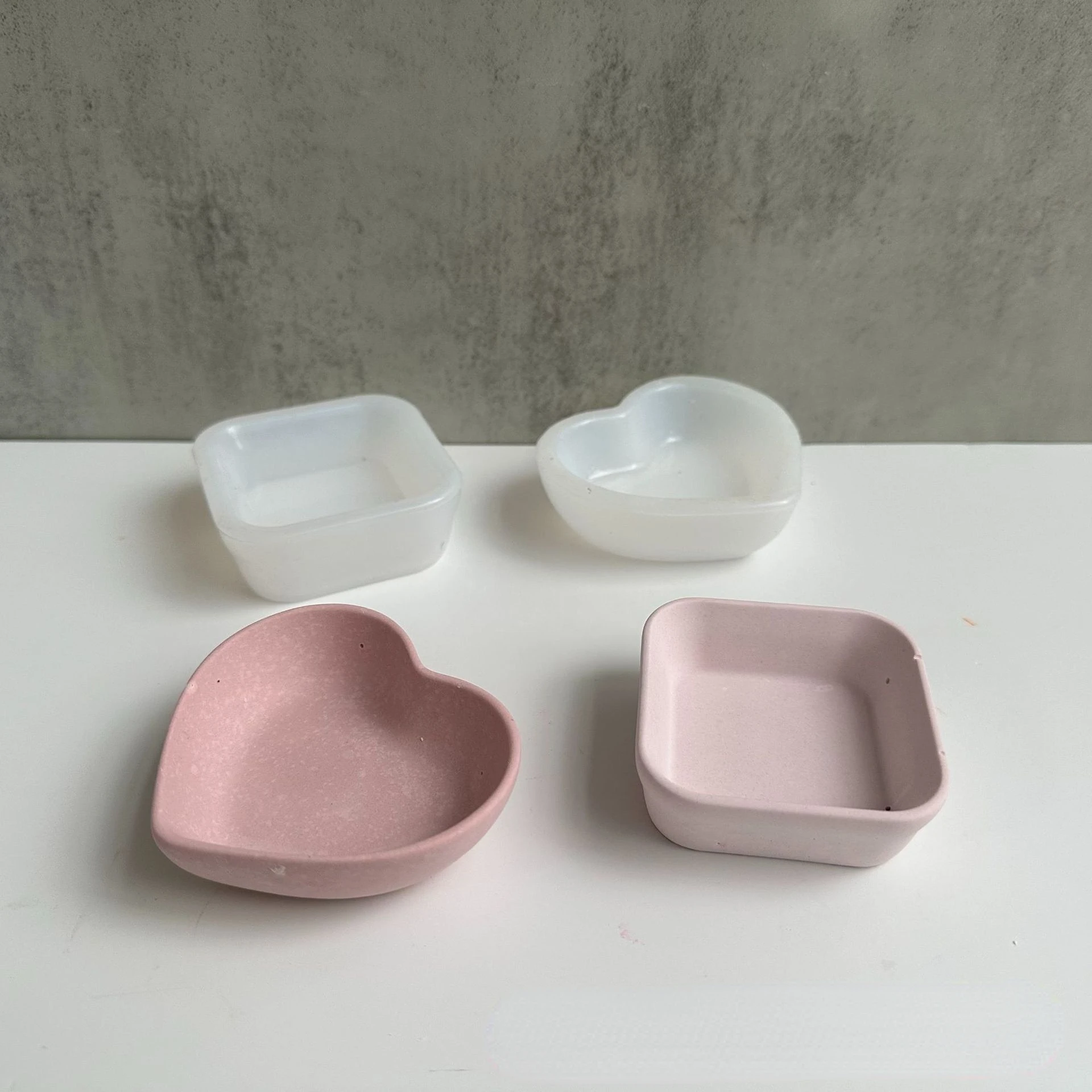 Resin Art Heart - Betonowe kwadratowe serce kształt silikonowe formy