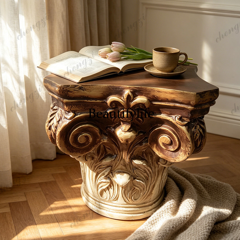 Resin Art Coffee Table - Francuski, w stylu retro, stary, rzymski,