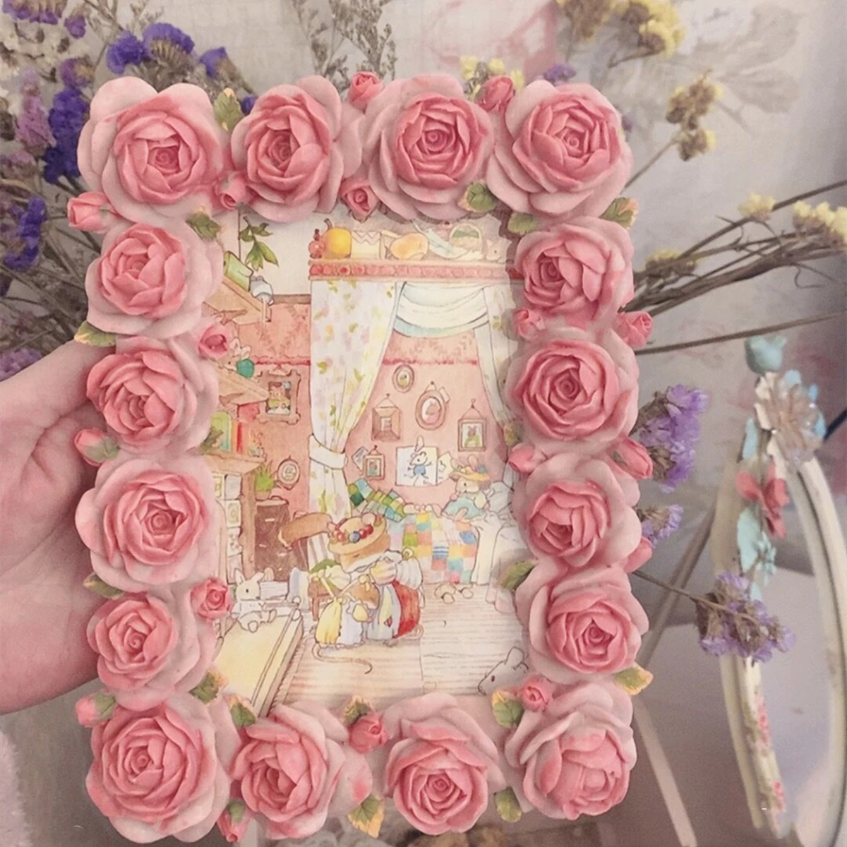 Różowa róża z serii ciepłych ż – Resin Art Photo Frame recenzja i cena