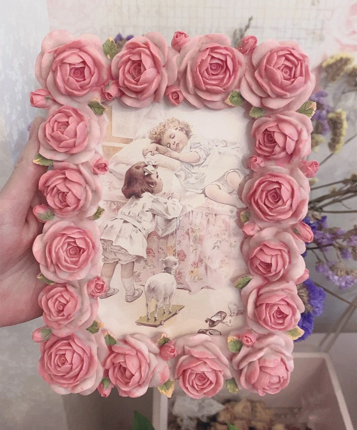 Różowa róża z serii ciepłych ż – Resin Art Photo Frame recenzja i cena