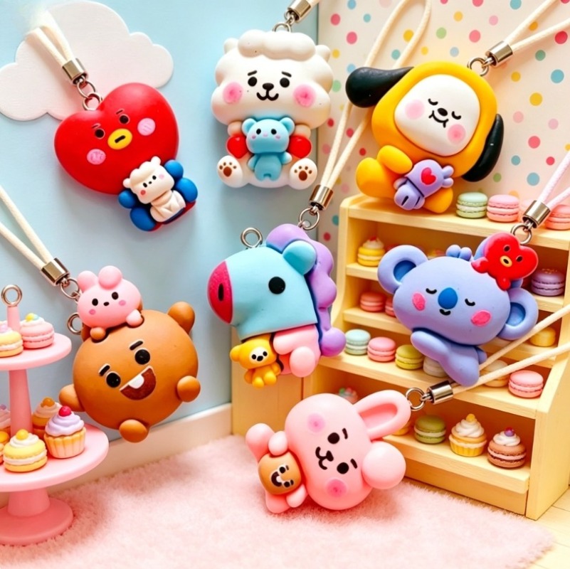 7 szt. BT21 Żywiczne Charmsy z – Resin Art Calligraphy recenzja i cena
