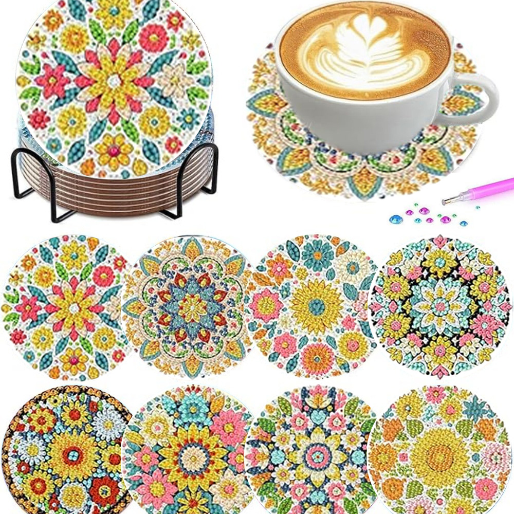 Zestaw 8 podkładek do napojów  – Resin Art Flower recenzja i cena